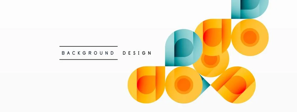 Circular Symphony A Captivating Vector Geometric Abstract Background, Embracing Stock Illustration