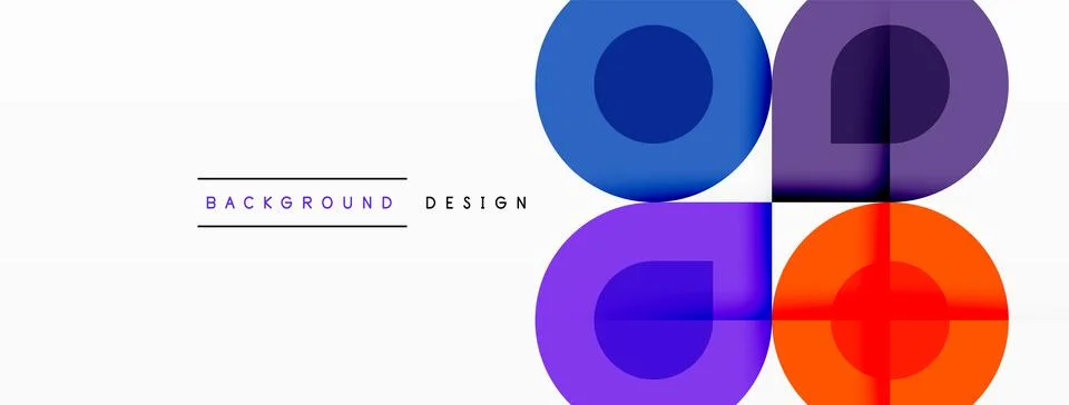 Circular Symphony A Captivating Vector Geometric Abstract Background, Embracing Stock Illustration