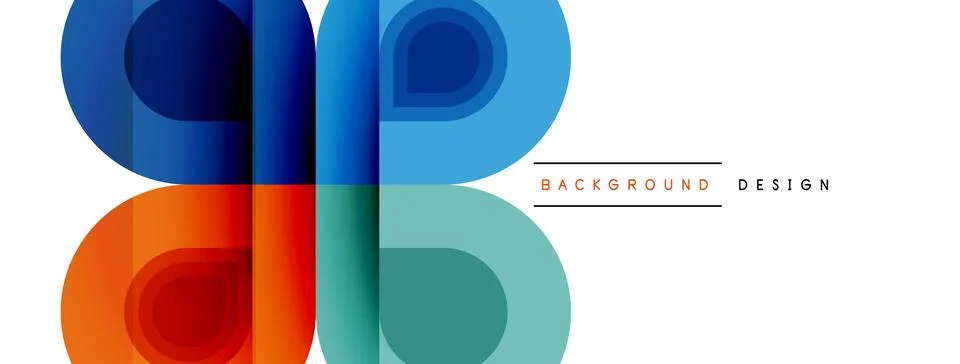 Circular Symphony A Captivating Vector Geometric Abstract Background, Embracing Stock Illustration
