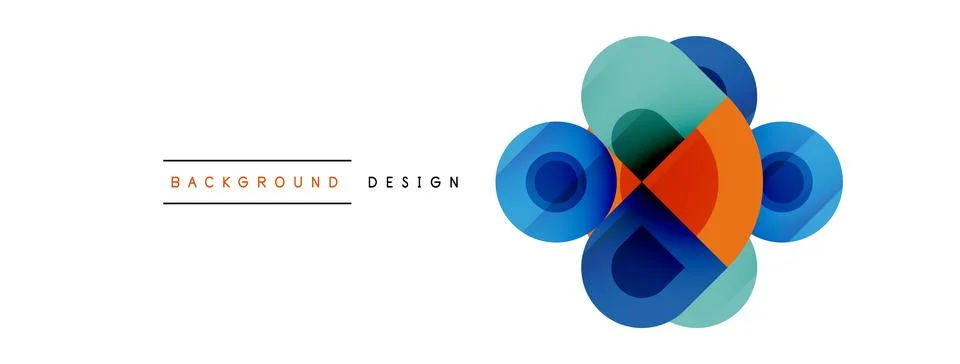 Circular Symphony A Captivating Vector Geometric Abstract Background, Embracing Illustrazione stock