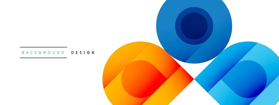 Circular Symphony A Captivating Vector Geometric Abstract Background, Embracing Stock Illustration