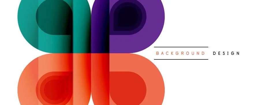 Circular Symphony A Captivating Vector Geometric Abstract Background, Embracing Stock Illustration