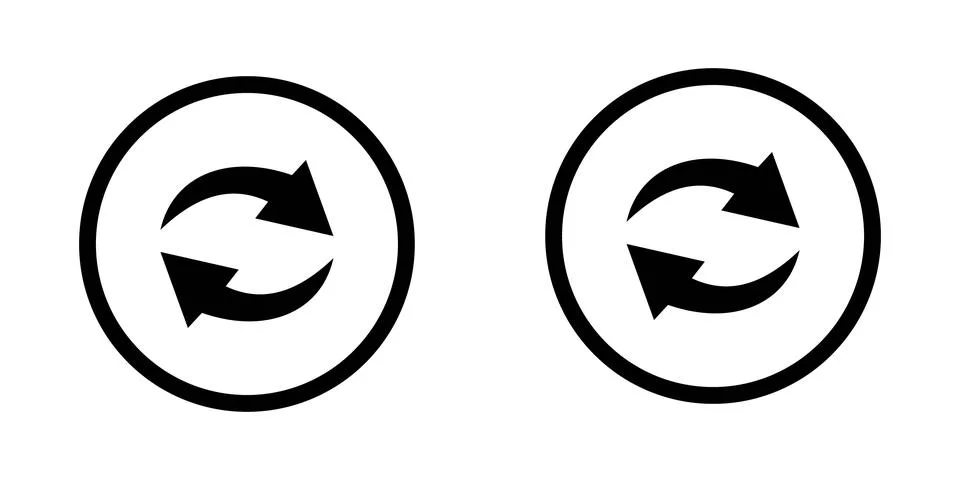 Circular Sync and Refresh Arrows Pair Stock Illustration