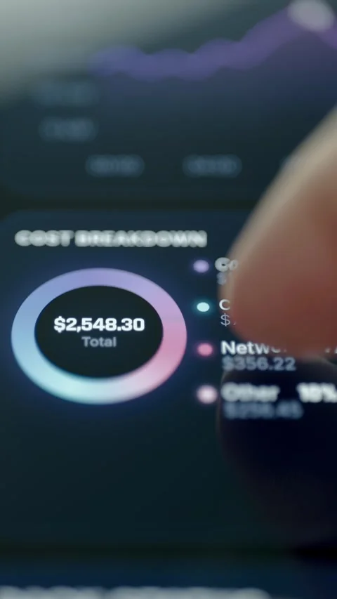 Circular System Status Dashboard With Blue And Purple Metrics 4K Stockbeeldmateriaal 341861882