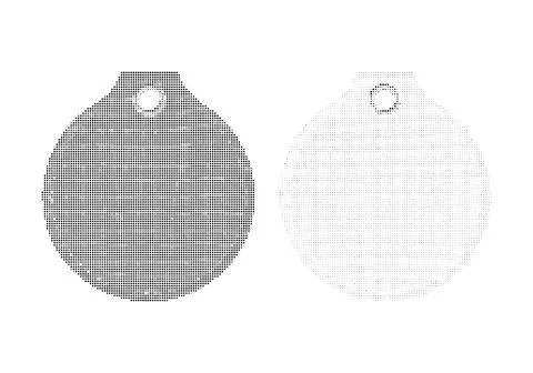 Circular tag labels with halftone dot texture in black and white styles. Stock Illustration