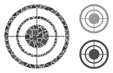 Circular target Composition Icon of Ragged Pieces Illustrazione stock