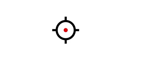 Circular target crosshair aiming system animation isolated on white background Video stock 336791591