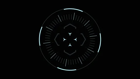Circular target hud element interface animation. Stock Footage 236558558