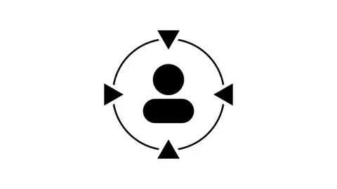 Circular Target Person Silhouette Focus Tracking Icon Stock Footage 335592136