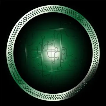 Circular Technical dark green Background vector Stock Illustration