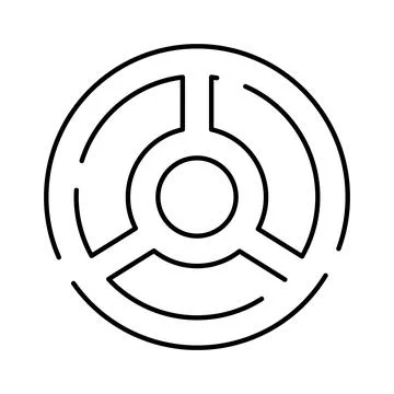 Circular technical line art symbol design element Stock Illustration