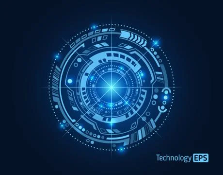 Circular technology background design vector illustration. Stock Illustration