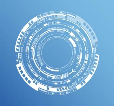 Circular technology background design vector illustration. Stock Illustration