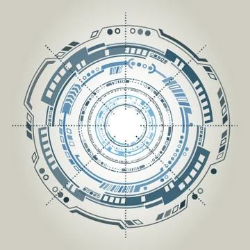Circular technology background design vector illustration. Stock Illustration