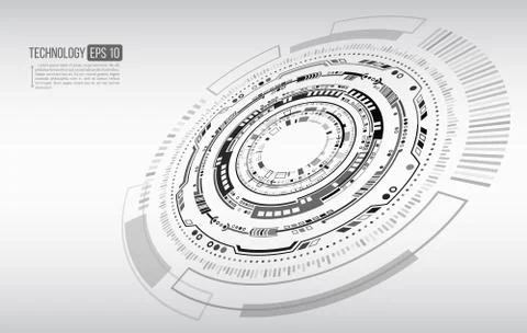 Circular technology background design vector illustration. Stock Illustration
