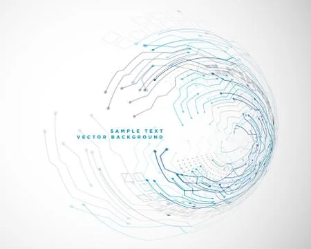 Circular technology circuit wire mesh background Stock Illustration