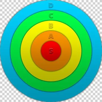 Circular tier list template Stock Illustration