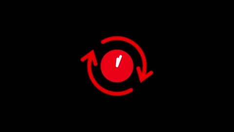 Circular Time Flow With Clock And Arrows Design Stock Footage 331897971