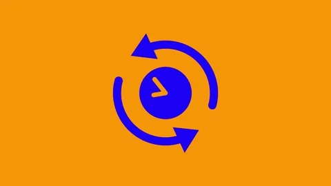 Circular Time Flow Representation With Blue Clock Icon Stock Footage 331756341