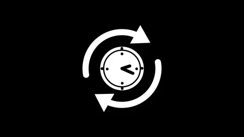Circular Time Flow Representation With Clock Icon Stock Footage 331756368