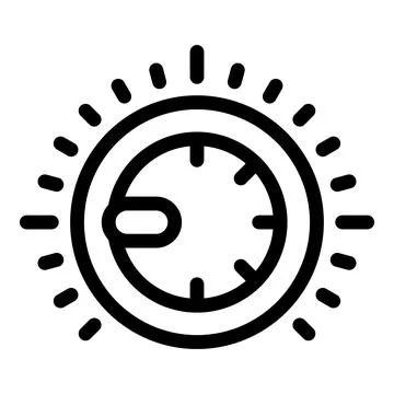 Circular timer showing time passing with rays icon Stock Illustration