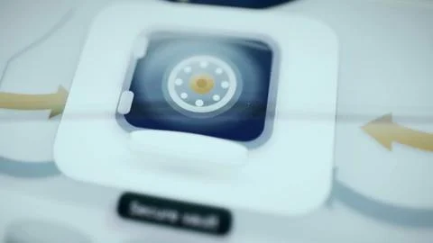 Circular token vault icon with arrows Stock Photos