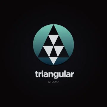 Circular Triangle Logo Design Symbol Stock Illustration