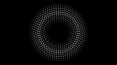 Circular tunnel polka dots black and white rotating, checker board animation Stock Footage 335137586