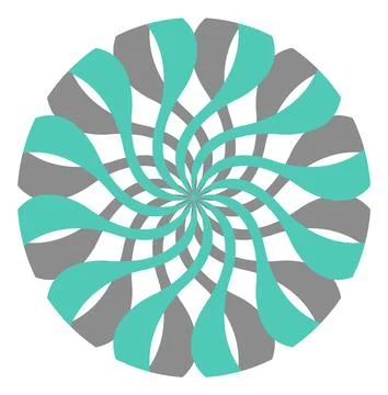 Circular twisted pattern logo. Round interweaving shapes Stock Illustration