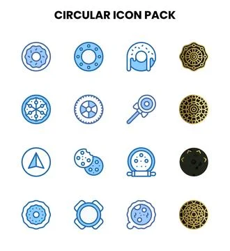 Circular Two Colour Design Icons Pack イラスト素材