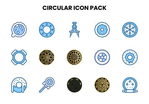 Circular Two Colour Graphics Icons Pack イラスト素材