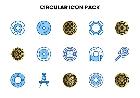 Circular Two Colour Scalable Icons Pack Ilustración de archivo