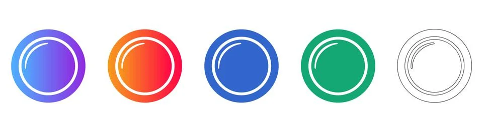 Circular UI Button Icons in Gradient Style Stockillustratie