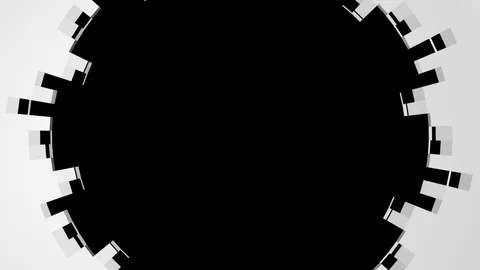 Circular unfolding fine white elements - centered, + alpha (FULL HD) Stockbeeldmateriaal 90984571