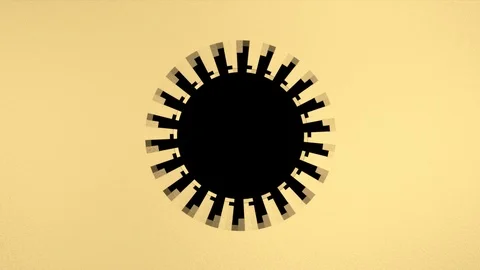 Circular unfolding gold elements - close-up - isolated on black, alpha (FULL HD) Video stock 95075406