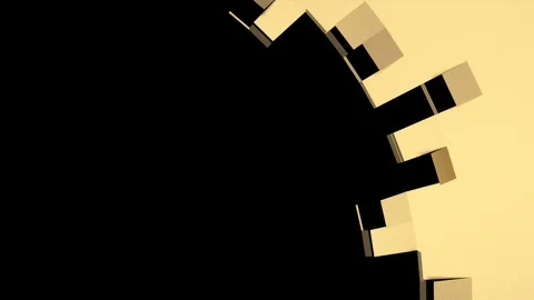 Circular unfolding gold elements - to the lower left corner, + alpha (FULL HD) Video stock 95229816