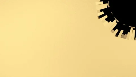 Circular unfolding gold elements - to the upper right corner, + alpha (FULL HD) Stock Footage 95231903