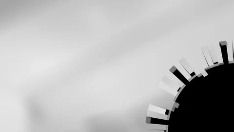 Circular unfolding metal elements - to the lower right corner, + alpha (4K) Stock Footage 102037736