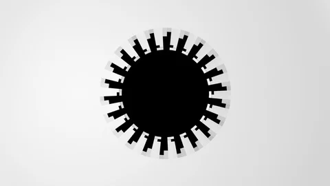 Circular unfolding white elements - close-up view, + alpha (FULL HD) Video stock 90984129