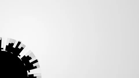 Circular unfolding white elements - to the lower left corner, + alpha (FULL HD) Stock Footage 93887225