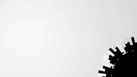 Circular unfolding white elements - to the lower right corner, + alpha (FULL HD) Stock Footage 93889274