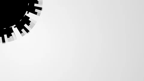 Circular unfolding white elements - to the upper left corner, + alpha (FULL HD) 스톡 동영상 93889643