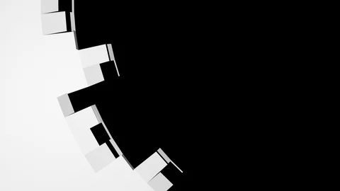 Circular unfolding white elements - to the upper right corner, + alpha (FULL HD) 動画素材 93889985