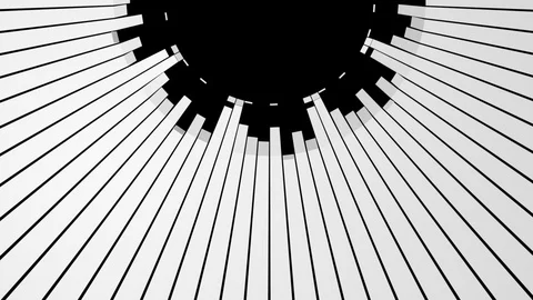 Circular unfolding white rays - to the upper center, + alpha (FULL HD) Video stock 95231943