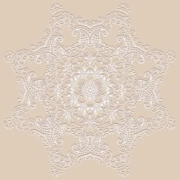 Circular vector ethnic mehndi pattern, template for mehndi ornament. Hand drawn Illustrazione stock