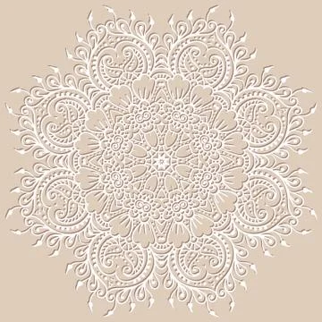 Circular vector ethnic mehndi pattern, template for mehndi ornament. Hand drawn Иллюстрация
