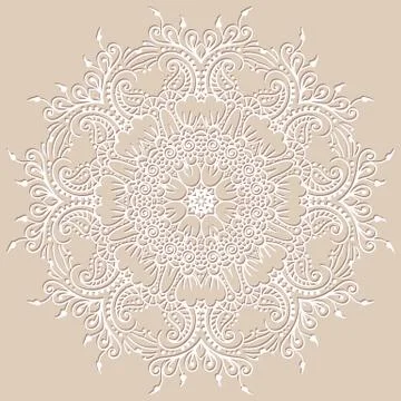 Circular vector ethnic mehndi pattern, template for mehndi ornament. Hand drawn Stock Illustration