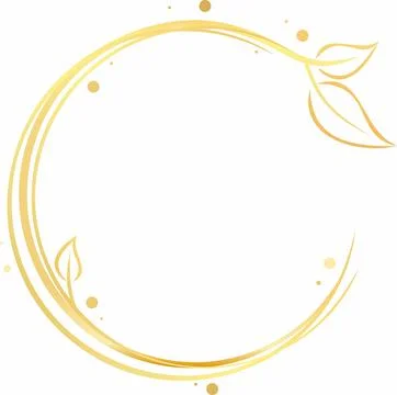Circular vector golden pattern with leaves and branches Illustrazione stock