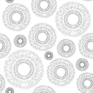 Circular vector lines, circle seamless pattern design. Stock Illustration