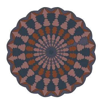 Circular vector pattern. Mandala round ornament. Stock Illustration